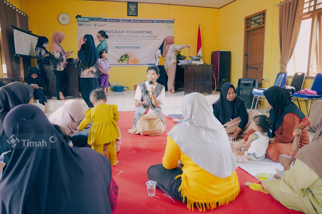 PT Timah ikut berperan aktif melaksanakan edukasi tentang pencegahan dan penanganan stunting di wilayah operasional perusahaan.