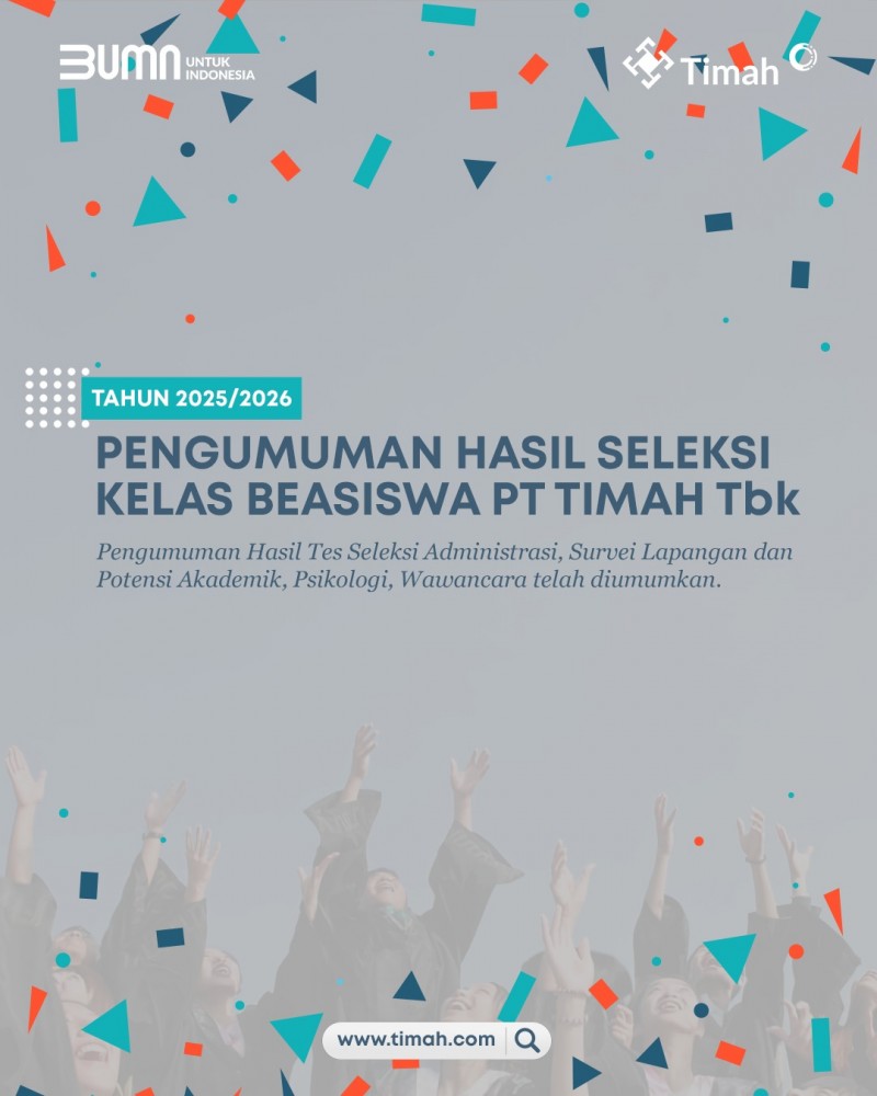 PT Timah Tbk umumkan daftar siswa yang diterima dalam Program Pemali Boarding School Kelas Beasiswa PT Timah Tbk pada SMAN 1 Pemali.