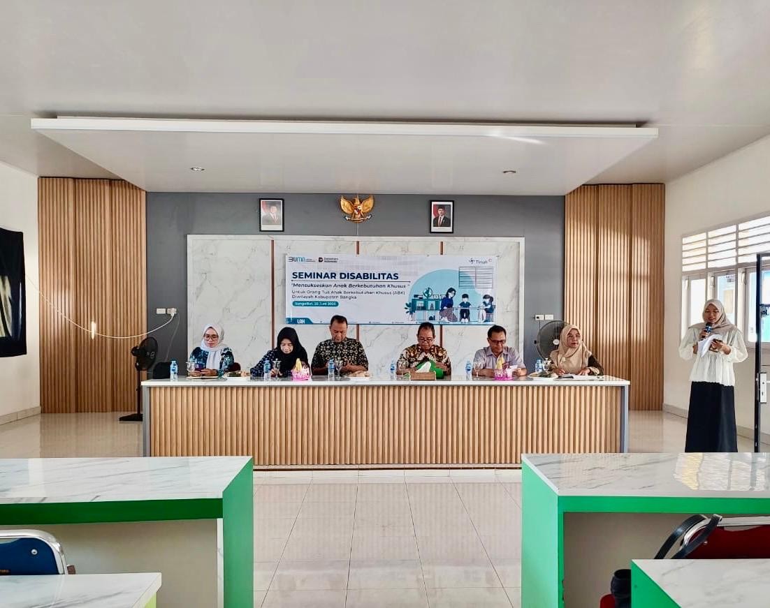 PT Timah menggelar pelatihan khusus bagi orang tuaun yang memiliki anak disabilitas