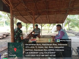 Babinsa Koramil 01/Balai Jalin Silaturahmi dengan Warga Binaan di Desa Tanjung Hutan