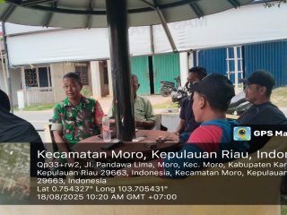 Babinsa Koramil 02/Moro Jalin Silaturahmi dengan Aparat Pemerintahan Desa Sugie