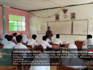 Babinsa Koramil 02/Moro Sosialisasikan Penerimaan TNI AD di SMA Negeri 01 Sugie Besar