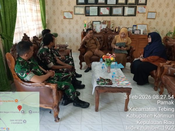 Babinsa Koramil 04/Tebing Laksanakan Pembahasan MOU dengan SMKN 1 Karimun