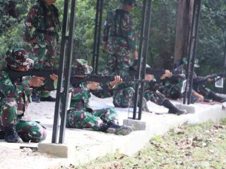 Kodim 0317/TBK Laksanakan Kegiatan Latbakjatri Semester I TA. 2026 di Lapangan Tembak Kipan B Yonif 136/TS