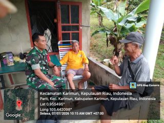 Babinsa Parit Perkuat Silaturahmi, Dorong Lansia Tetap Sehat